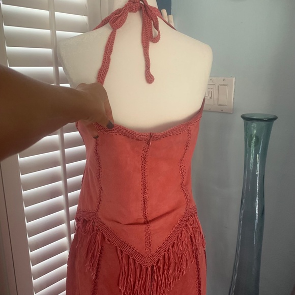 70's Vintage Pink Halter, Tie Back top - Picture 4 of 14